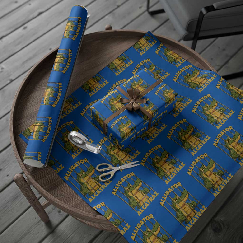 Alligator Alcatraz Florida Everglades Wrapping Paper Roll Funny Political Satire Meme TS10 Blue Print Your Wear