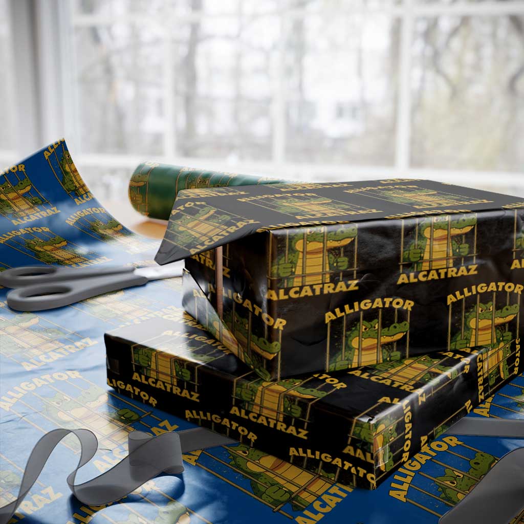 Alligator Alcatraz Florida Everglades Wrapping Paper Roll Funny Political Satire Meme TS10 Black Print Your Wear