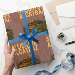 Alligator Alcatraz Florida Wrapping Paper Roll Political Swamp Prison Dark Humor TS02 Mocha Print Your Wear