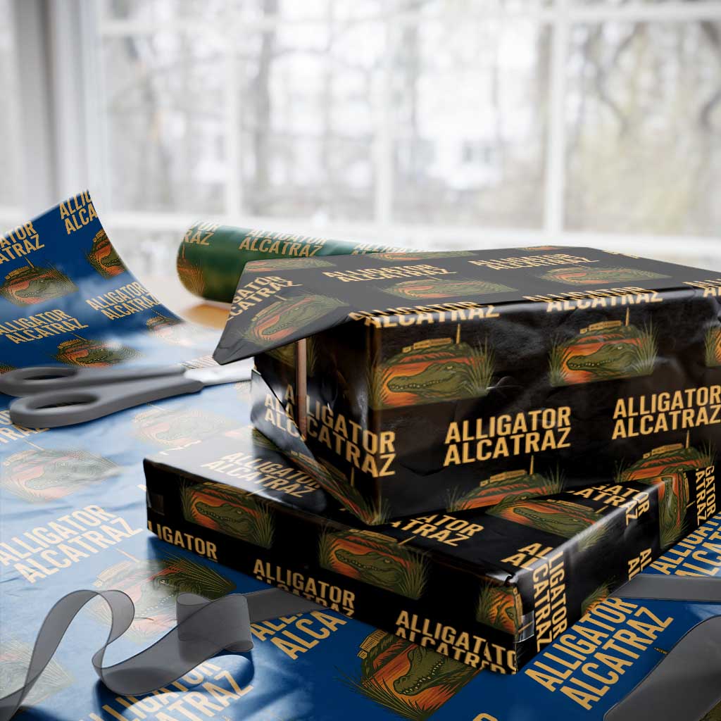 Alligator Alcatraz Florida Wrapping Paper Roll Political Swamp Prison Dark Humor TS02 Black Print Your Wear