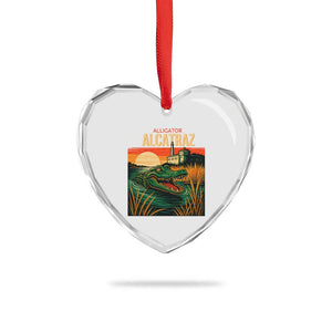 Alligator Alcatraz Heart Crystal Glass Ornament Retro Florida Swamp Political Prison TS02 Print Your Wear