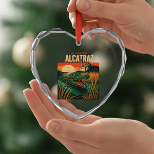 Alligator Alcatraz Heart Crystal Glass Ornament Retro Florida Swamp Political Prison TS02 Print Your Wear