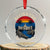 Alligator Alcatraz Political Crystal Glass Ornament Florida Prison State Retro Sunset TS02 Transparent Glass 3'' Circle Print Your Wear