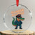 Alligator Alcatraz Political Crystal Glass Ornament Funny Florida Gator Cop with Attitude TS02 Transparent Glass 3'' Circle Print Your Wear