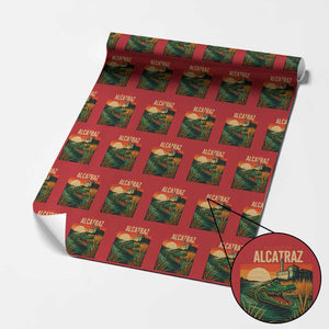 Alligator Alcatraz Wrapping Paper Roll Retro Florida Swamp Political Prison TS02 Red Print Your Wear