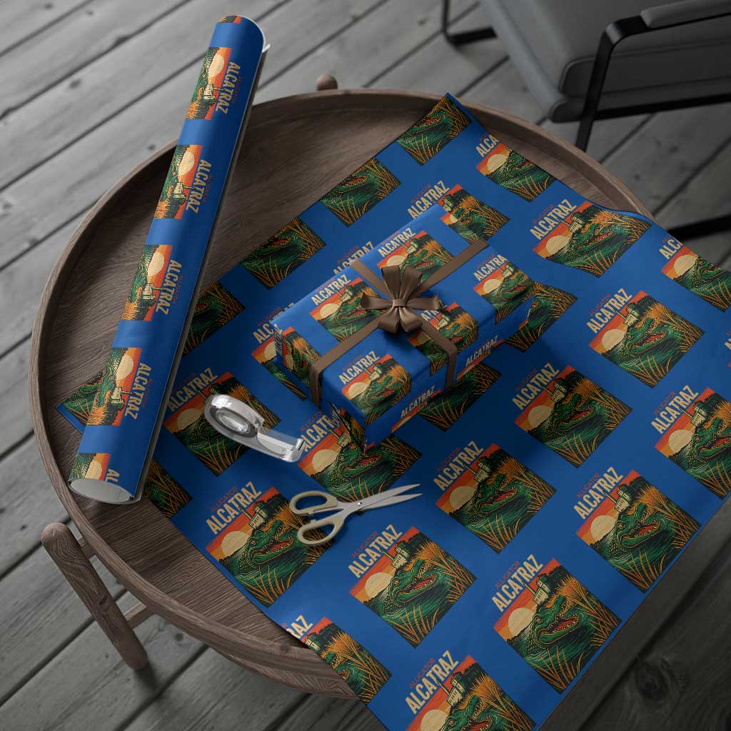 Alligator Alcatraz Wrapping Paper Roll Retro Florida Swamp Political Prison TS02 Blue Print Your Wear