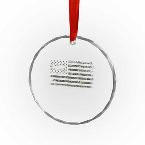 Alligator Hunting Camo American Flag Crystal Glass Ornament Louisiana Bayou Hunter Gift