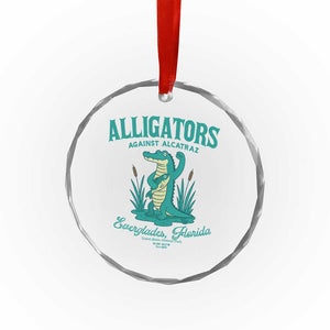 Alligators Against Alcatraz Crystal Glass Ornament Everglades Florida for Human Rights TS02 Print Your Wear