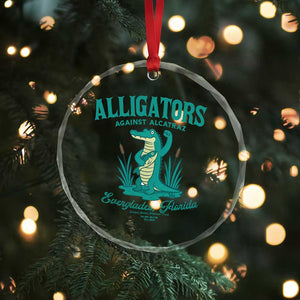 Alligators Against Alcatraz Crystal Glass Ornament Everglades Florida for Human Rights TS02 Print Your Wear