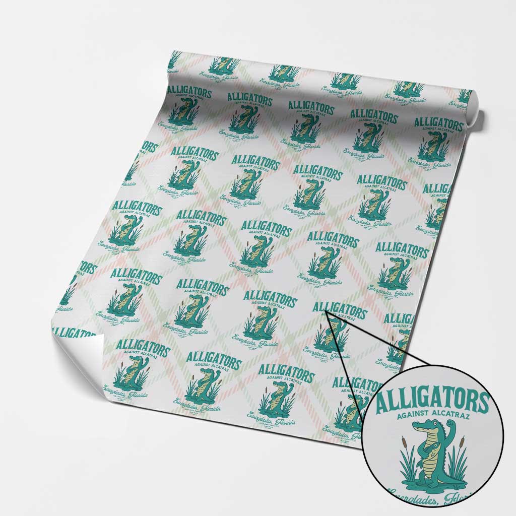 Alligators Against Alcatraz Wrapping Paper Roll Everglades Florida for Human Rights TS02 Christmas Plaid Print Your Wear