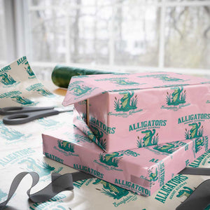 Alligators Against Alcatraz Wrapping Paper Roll Everglades Florida for Human Rights TS02 Light Pink Print Your Wear