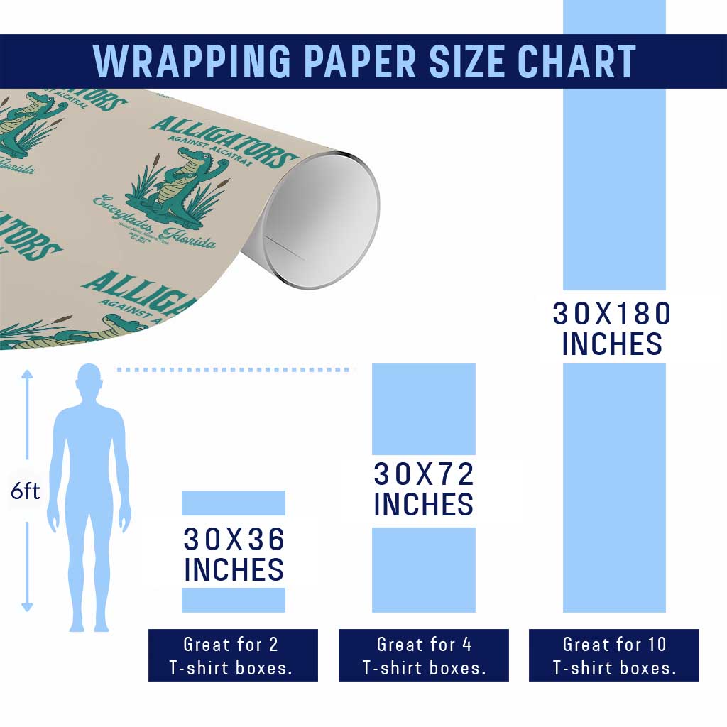 Alligators Against Alcatraz Wrapping Paper Roll Everglades Florida for Human Rights TS02 Print Your Wear