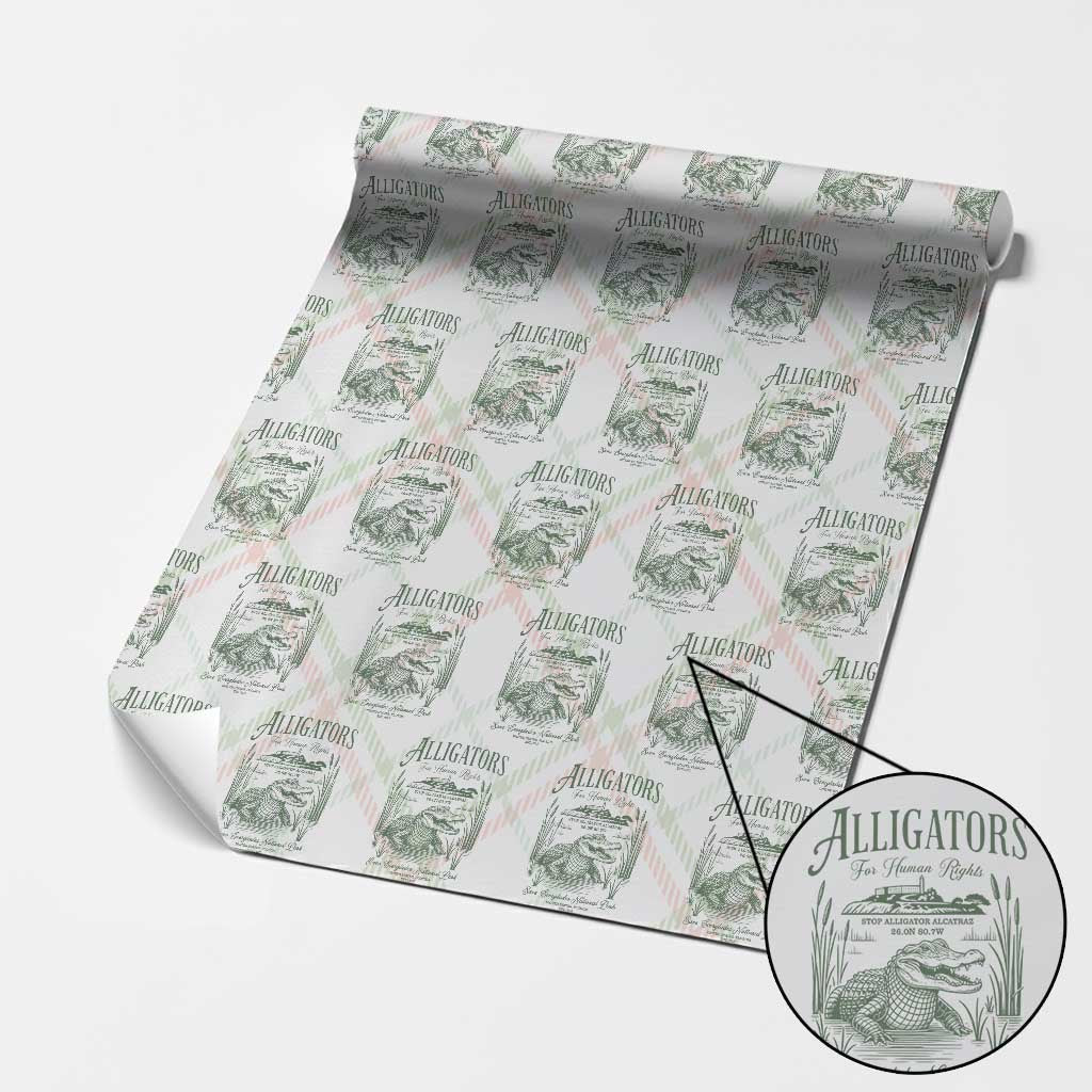 Alligators for Human Rights Wrapping Paper Roll Save Everglades Alcatraz TS02 Christmas Plaid Print Your Wear