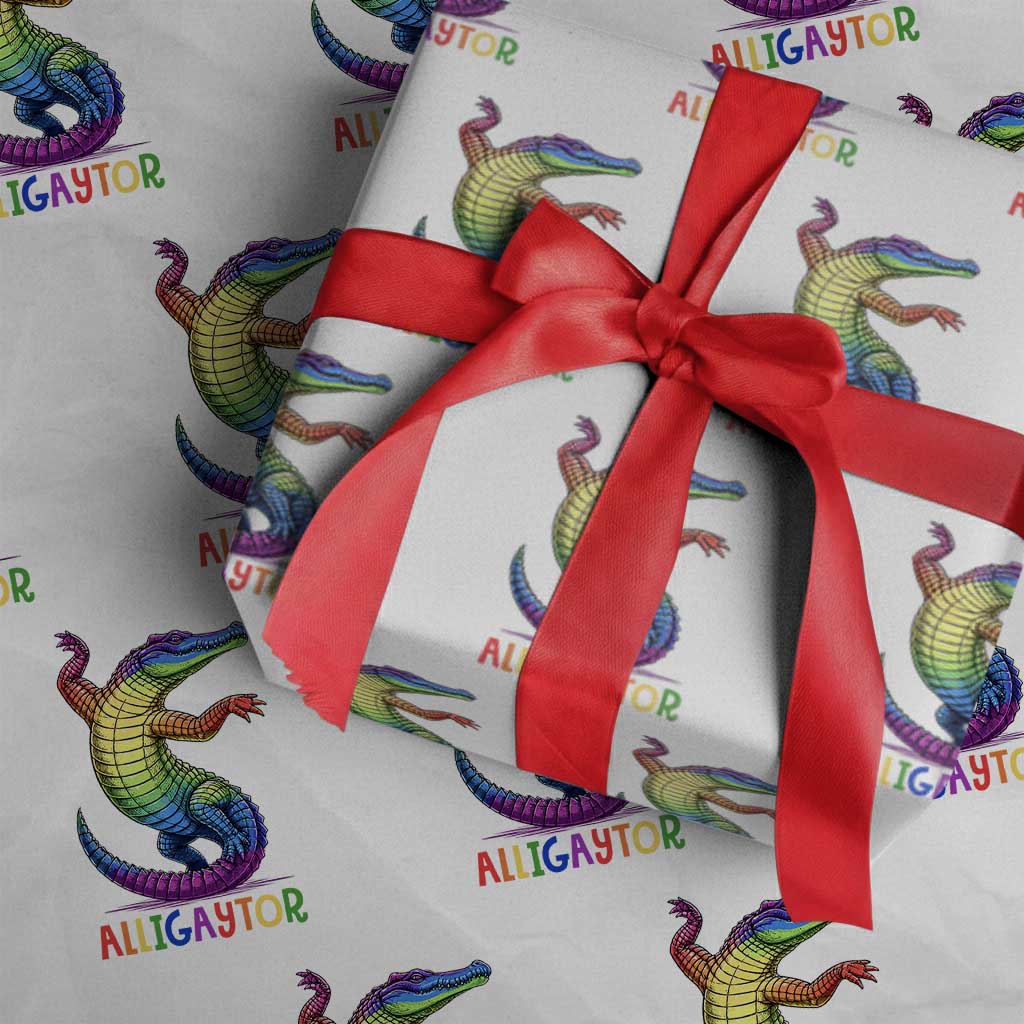 Alligaytor LGBTQ Pride Graphic Wrapping Paper Roll Queer Reptile Lovers