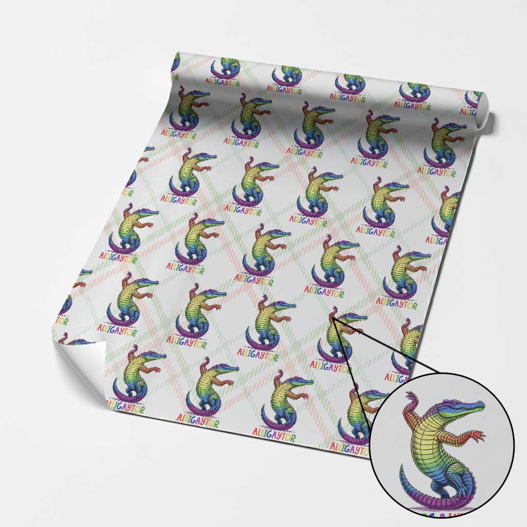 Alligaytor LGBTQ Pride Graphic Wrapping Paper Roll Queer Reptile Lovers