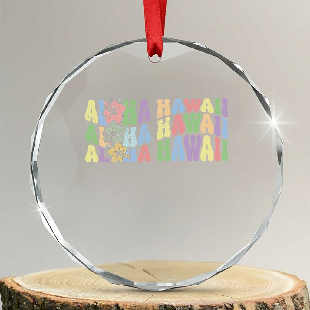 Aloha Hawaii Crystal Glass Ornament Flower Summer Hawaiian Island TS10 Transparent Glass 3'' Circle Print Your Wear