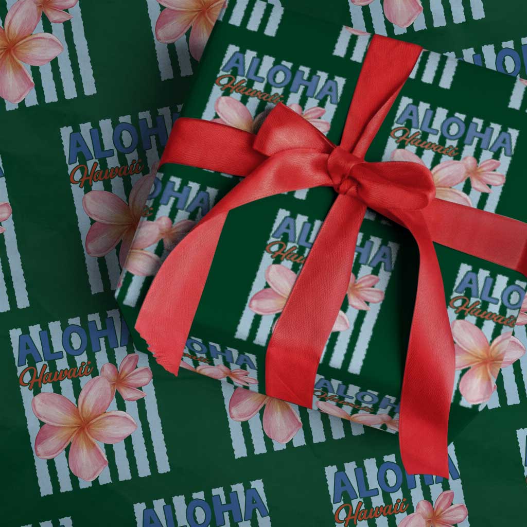 Aloha Hawaii Wrapping Paper Roll Hibiscus Flower Tropical Beach Vacation