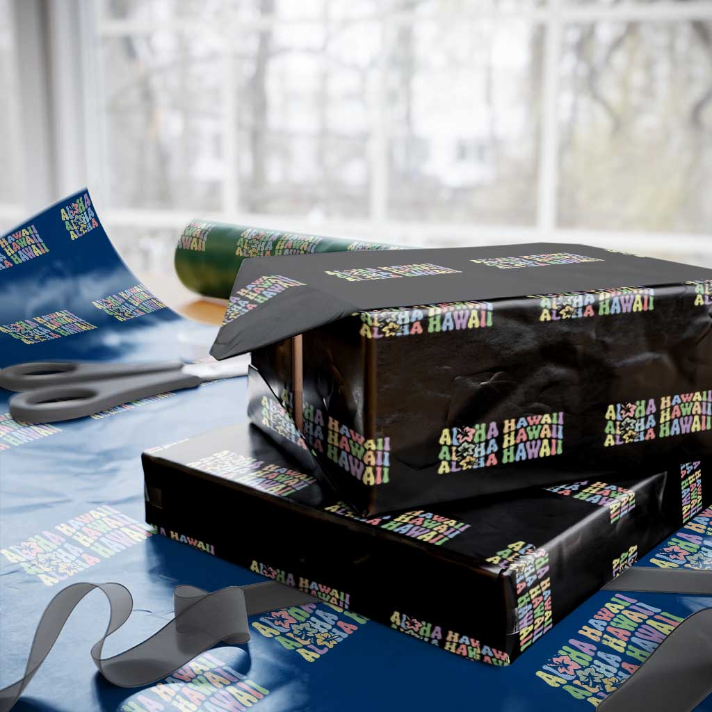 Aloha Hawaii Wrapping Paper Roll Flower Summer Hawaiian Island TS10 Black Print Your Wear