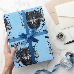 Alpha By Choice Human By Chance Wolf Mindset Quote Wrapping Paper Roll TS12 Light Blue Print Your Wear