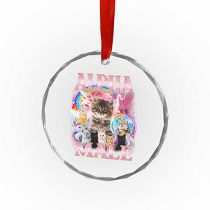 Alpha Male Cat Crystal Glass Ornament Funny Rainbow Kitten Meme Bootleg TS11 Print Your Wear