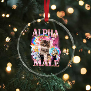 Alpha Male Cat Crystal Glass Ornament Funny Rainbow Kitten Meme Bootleg TS11 Print Your Wear