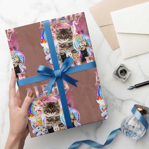Alpha Male Cat Wrapping Paper Roll Funny Rainbow Kitten Meme Bootleg TS11 Mocha Print Your Wear