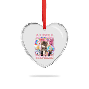 Alpha Male Cat Heart Crystal Glass Ornament Funny Rainbow Kitten Meme Bootleg TS11 Print Your Wear