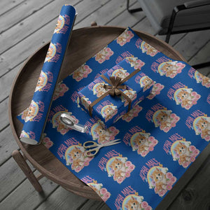 Alpha Male Funny Cat Wrapping Paper Roll Vintage 90s Kitten Rainbow Floral Butterflies