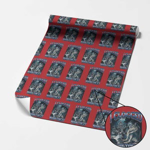 Alpha Wolf Meme Wrapping Paper Roll I Clogged Your Toilet Funny Unhinged Stupid Brainrot TS10 Red Print Your Wear