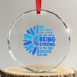 ALS Awareness Crystal Glass Ornament Blue Ribbon Stronger Survivor TS10 Transparent Glass 3'' Circle Print Your Wear
