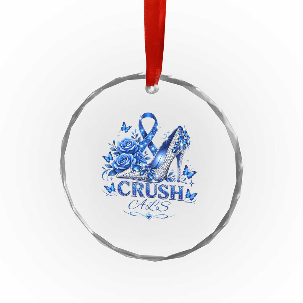 ALS Awareness Crystal Glass Ornament Blue Ribbon Women Crush ALS TS10 Print Your Wear