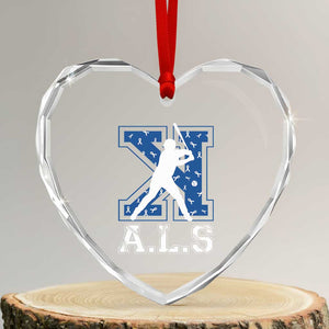 ALS Awareness Heart Crystal Glass Ornament Baseball Strike Out ALS Support TS10 Transparent Glass 3'' Heart Print Your Wear
