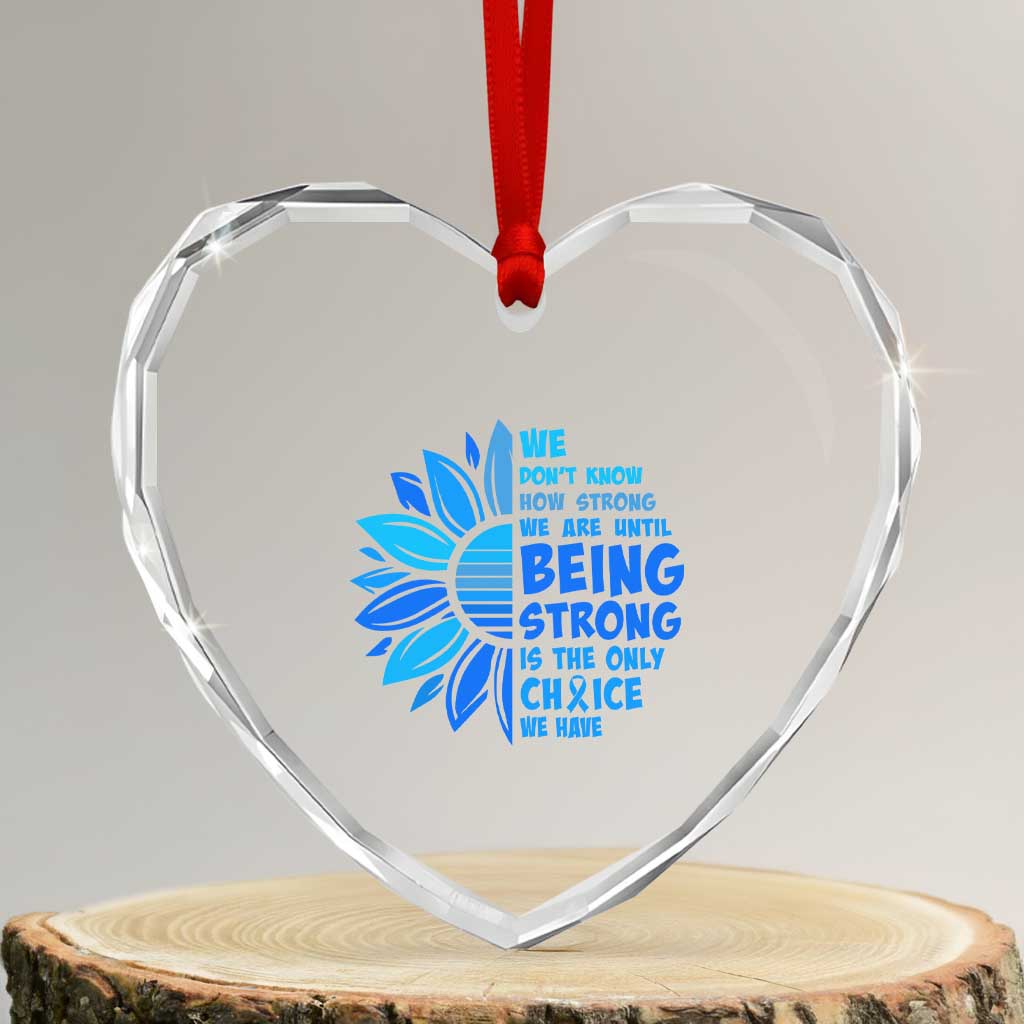 ALS Awareness Heart Crystal Glass Ornament Blue Ribbon Stronger Survivor TS10 Transparent Glass 3'' Heart Print Your Wear