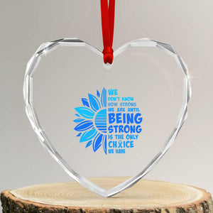 ALS Awareness Heart Crystal Glass Ornament Blue Ribbon Stronger Survivor TS10 Transparent Glass 3'' Heart Print Your Wear