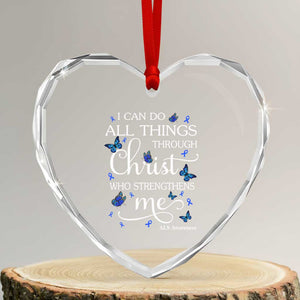 ALS Awareness Heart Crystal Glass Ornament I Can Do All Things Through Christ Butterfly Bible Verse Motivational TS10 Transparent Glass 3'' Heart Print Your Wear