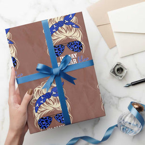 ALS Awareness We Wear Blue In May Wrapping Paper Roll TS10 Mocha Print Your Wear