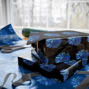 ALS Awareness Wrapping Paper Roll Blue Ribbon Stronger Survivor TS10 Black Print Your Wear