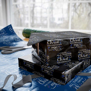 ALS Awareness Wrapping Paper Roll I Can Do All Things Through Christ Butterfly Bible Verse Motivational TS10 Black Print Your Wear