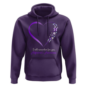 Alzheimer's And Brain Awareness Hoodie I Will Remember For You Daisy Flower Butterfly TS11 Purple Print Your Wear
