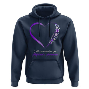 Alzheimer's And Brain Awareness Hoodie I Will Remember For You Daisy Flower Butterfly TS11 Navy Print Your Wear