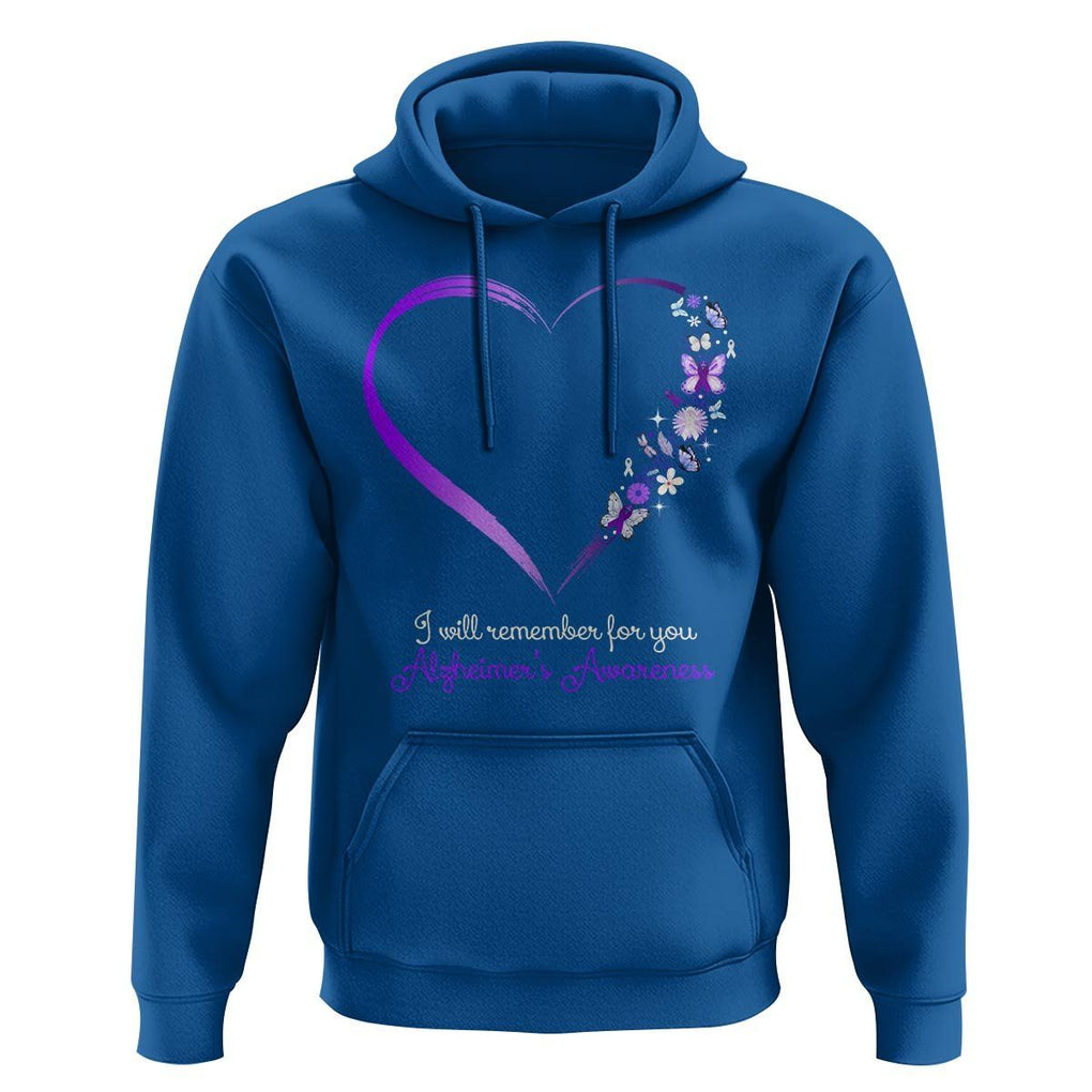 Alzheimer's And Brain Awareness Hoodie I Will Remember For You Daisy Flower Butterfly TS11 Royal Blue Print Your Wear