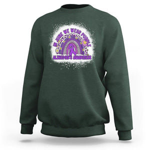 Alzheimer's Awareness Sweatshirt In June We Wear Purple Rainbow TS02 Dark Forest Green Print Your Wear