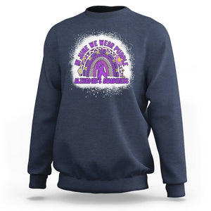 Alzheimer's Awareness Sweatshirt In June We Wear Purple Rainbow TS02 Navy Print Your Wear