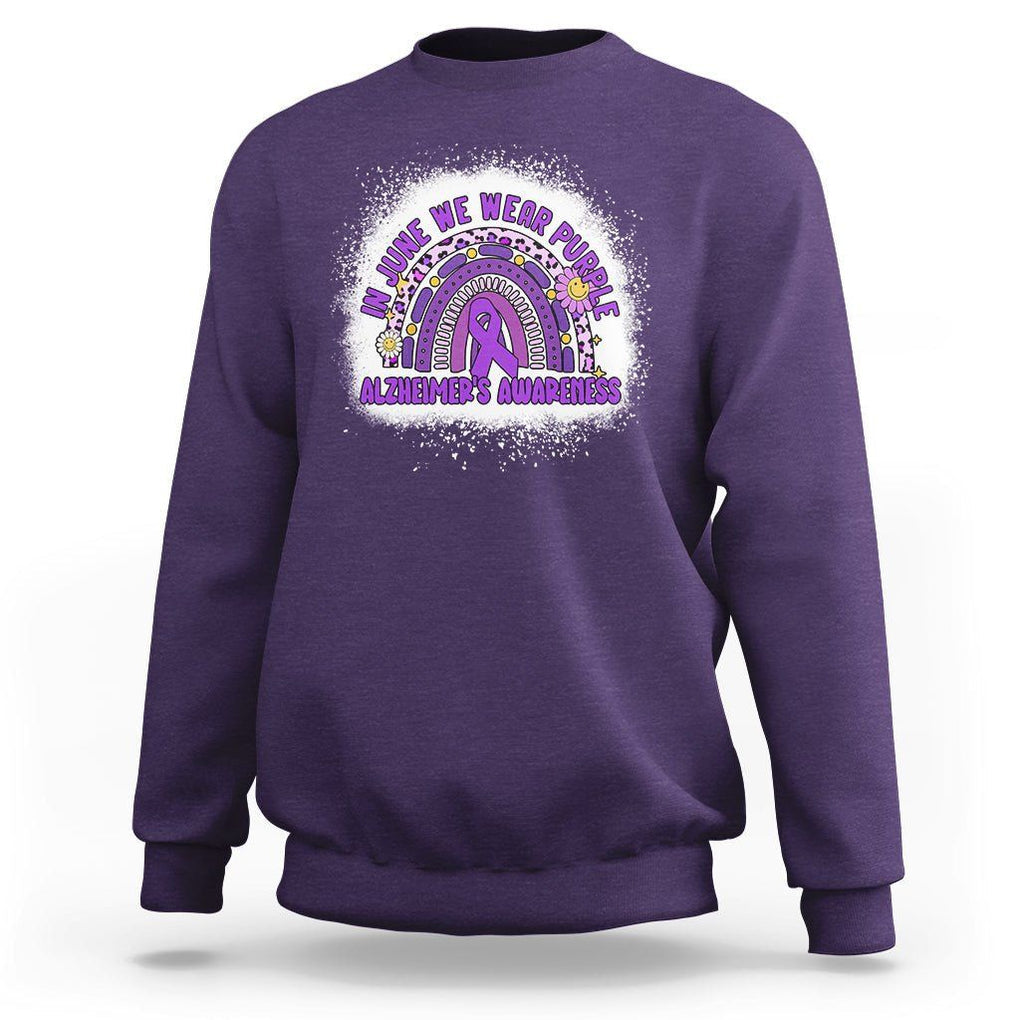 Alzheimer's Awareness Sweatshirt In June We Wear Purple Rainbow TS02 Purple Print Your Wear
