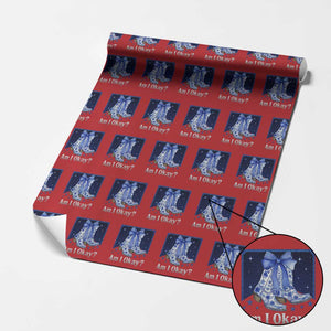 Am I Okay Wrapping Paper Roll Boot Cowgirl Coquette Bow TS10 Red Print Your Wear