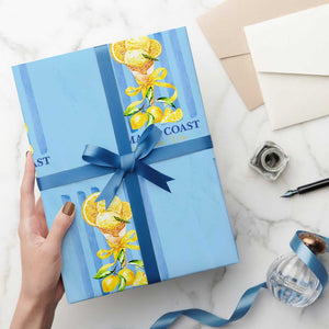 Amalfi Coast Italy Lemon Gelato Wrapping Paper Roll La Dolce Vita Citrus Summer Travel Vintage Coastal