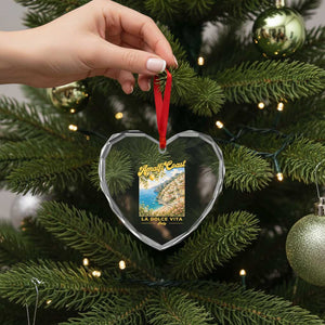 Amalfi Coast La Dolce Vita Italy Heart Crystal Glass Ornament Vintage Summer Amalfi Coast
