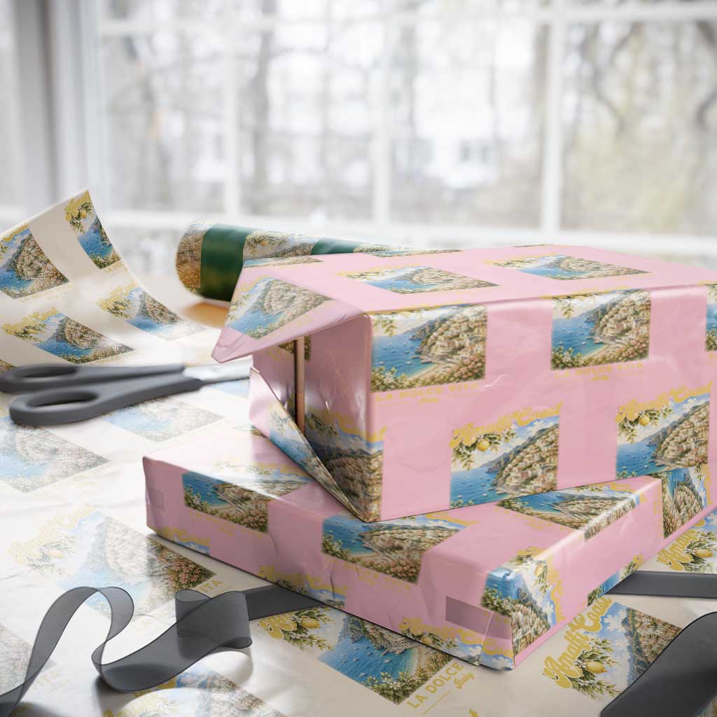 Amalfi Coast La Dolce Vita Italy Wrapping Paper Roll Vintage Summer Amalfi Coast