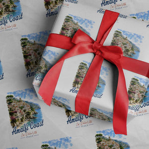Amalfi Coast Wrapping Paper Roll La Dolce Vita Italy Coastal Village Vintage Mediterranean Paradise