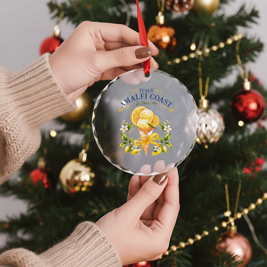 Amalfi Coast Limoncello Gelato Crystal Glass Ornament La Dolce Vita Italy Lemon Dessert Summer TS10 Print Your Wear